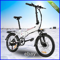 500W Folding Electric Bike 20'' 48V 7-Speed Mountain Bicycle City EBike Commute