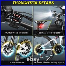 500W Folding Electric Bike for Adults, 26'' Mountain Bicycle Commute EBike 20MPH#