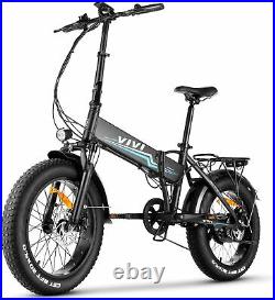 -500With350W Foldable Electric Bike 20 x 4.0'' Fat Tire Bicycle City Ebike 48V