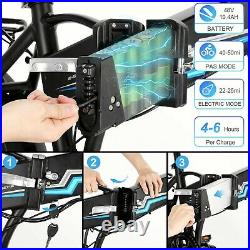 -500With350W Foldable Electric Bike 20 x 4.0 Fat Tire Bicycle City Ebike 48V