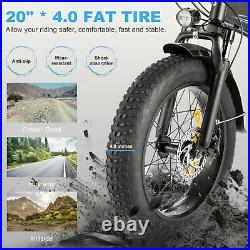 #500With350W Foldable Electric Bike 20 x 4.0'' Fat Tire Bicycle City Ebike 48V