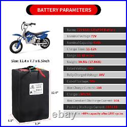 72V 60Ah Lithium ion Rechargable Battery Pack For 3500W Electric Bicycle Ebike