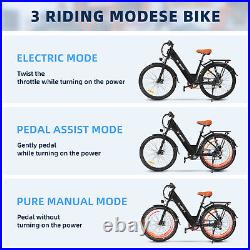 750W Ebike 26 Electric Bike Bicycle CommuterTire Mountain E-Bike Adults + Lock