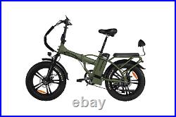 750W Folding Electric Bicycle Ebike 20 4.0 Fat Tire 48V 13AH Emtb Fatbike Green