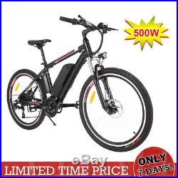 ANCHEER 26 Electric Bike Mountain Bicycle EBike 12.5Ah Lithium-Ion Battery, 500W