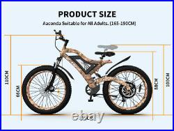 AOSTIRMOTOR 1500W Electric Bicycle 48V/15Ah Samsung Battery 26 Fat Tire Ebike