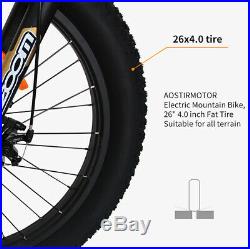 AOSTIRMOTOR Electric Mountain Bike 26 4.0 Fat Tire Ebike 750W 48V 11.6AH S18