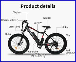 AOSTIRMOTOR Electric Mountain Bike Bicycle 26'' 4.0 48V Battery 750W E-Bike