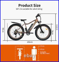 AOSTIRMOTOR S07-2 Electric Mountain Bicycle 750W 48V LiBattery 26 FatTire Ebike