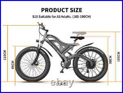 AOSTIRMOTOR S18 Electric Bike 750W 48V/15Ah Samsung Battery 26 Fat Tire Ebike