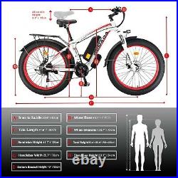 ARCHON 26 Fat Tire Electric Bike for Adult, 1000W Ebikes (48V 17.5AH UL)