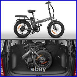 Adult 20 750W 36V Electric Folding Bicycle Fat Tire 30MPH eBike 12Ah Battery