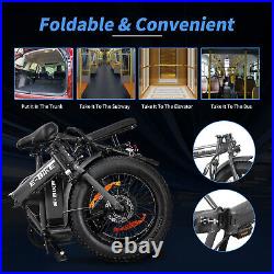 Adult 20 750W 36V Electric Folding Bicycle Fat Tire 30MPH eBike 12Ah Battery