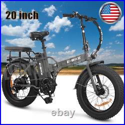Adults 20 750W 36V Electric Folding Bicycle Fat Tire 30MPH eBike 12Ah Battery