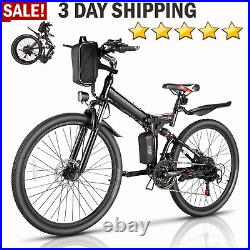 Adults Folding Electric Bike, 26in Mountain Bicycle 500W Ebike Commuter 21 Speed