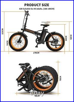 Aostirmotor 20 500W 36V Electric Folding Bike Bicycle Fat Tire City E bike