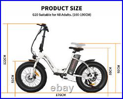 Aostirmotor Ebike 20 500W 36V/13A Electric Bike Bicycle Fat Tire E-bike White
