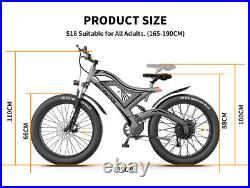 Aostirmotor Electric Bike 26 750W Mountain Bicycle FatTire 48V/15A Ebike 7Speed