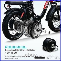 Axiniu 1200W 20 Electric Bicycle Ebike Fat Tire Snow Beach City E-Bike 48V 30AH