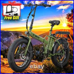 Axiniu 20 750W Electric Folding Bicycle Fat Tire 30MPH e-Bike City Ebike Green