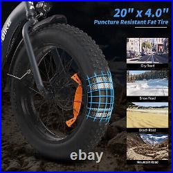 Axiniu 20 750W Electric Folding Bicycle Fat Tire e-Bike Beach City Ebike Grey