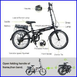Bikemate 20 Inch Folding Electric Moped Bike MTB 250W 25KM/H Up to 31Miles eBike