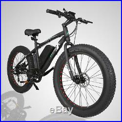 Black Electric Fat Tire Bike Beach Snow Bicycle City E-bike 36V 500W Moped LCD