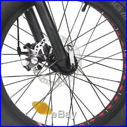 Black Folding Electric Fat Tire Bike Beach Bicycle City Ebike 20 48V 500W
