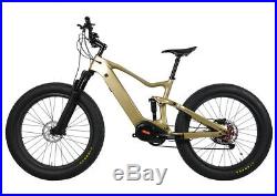 Carbon Fat Bike Electric Bicycle 28mph Ebike Bafang Shimano MTB Suspension 26er