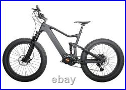 Carbon Fat Bike Electric Bicycle Bafang M620 1000W Full Suspension Ebike 20 12s