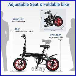 Commuter Ebike 350W 36V Fat Tire Folding Electric Bike Bicycle for Adults Cyclin