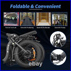 E-Bike 20in 36V 500W 7 Speed Electric Folding Bicycle Fat Tire Snow City Ebike