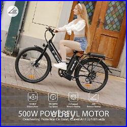 E-Bike 26 Electric Bike for Adults 500W Motor City Bicycle -Commuter Ebike 12Ah
