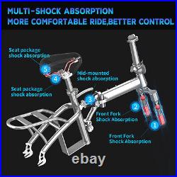 EBKAROCY 400W 14 Stretch Tire Folding Electric Bicycle Beach City EBike New