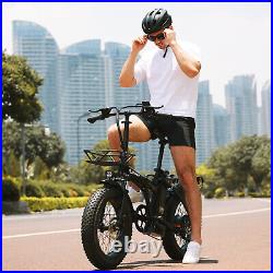 EBKAROCY Folding Ebike 14/20 48V Electric Bike Bicycle Fat Tire 30mph Cycling