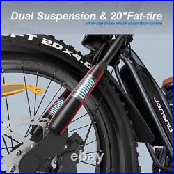 EBike 20 750W 48V Electric Mountain Bicycle Fat Tire Ebike 7Speed for Adults US