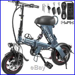 EBike 250W Mini Folding Electric Bike/Scooter with 36V 12Ah Lithium Battery Gray
