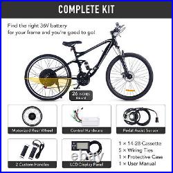 EBike Conversion Kit 26 Rear Wheel 500W Hub Motor LCD PAS Electric Bike Set