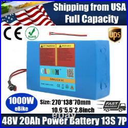 EBike Lithium Li-ion Battery 48V 20AH for 1000W Motor Scooter Electric Bicycle