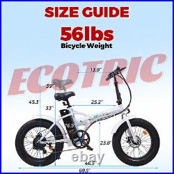ECOTRIC 20 500W Folding Electric bike FAT TIRE EBIKE Mountain City Bicycle