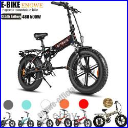 ENGWE 20 500W Folding Electric Mountain Bicycle 48V Adults Fat Tire Snow E-Bike