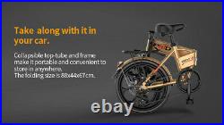 ENGWE 20 Folding Electric Bicycle 48V 8AH Mountain Snow City E-Bike with 6 Speeds