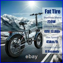 ENGWE 750W 48V 12.8Ah Fat Tire Folding Electric Bike 27mph City E-Bike 7 Speed