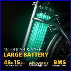 EUY 750W(Peak 1000w) 48V 15AH 30MPH Folding Electric Bike-F7