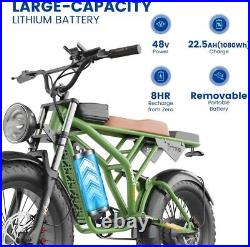 Ebike 20 1400W Adults Electric Bike Bicycle 34 MPH Fat Tire E-Bike Waterproof