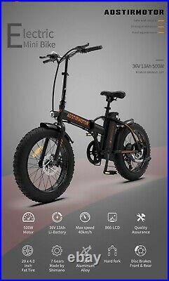 Ebike 20 500W 36V/12.5Ah Electric Folding Bike Bicycle Fat Tire City E-bike