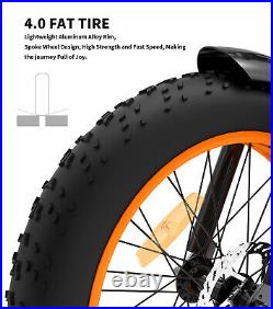 Ebike 20 500W 36V Fat Tire Electric Folding Bike Bicycle Orange for Adults