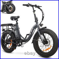 Ebike 20 750W 36V Electric Folding Bike Bicycle Fat Tire City E-bike Grey USA
