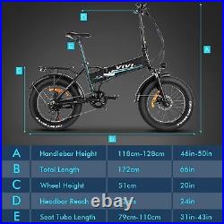 Ebike 26/20 500W 48V/12.5Ah Electric Folding Bike City Bicycle Fat Tire Adult`