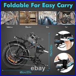 Ebike 26/20 500W 48V/12.5Ah Electric Folding Bike City Bicycle Fat Tire Adult`